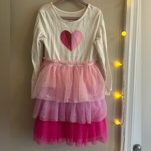 Cat & Jack girls long sleeve dress with heart Logo size 5t